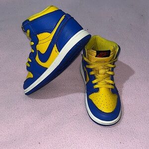 Nike Jordan 1 High Reverse Laney Toddler Size 10c Yellow Blue White